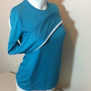 Champion Blue Stripe Athletic Workout Yoga Sport Top Size XS.